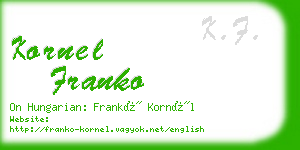 kornel franko business card